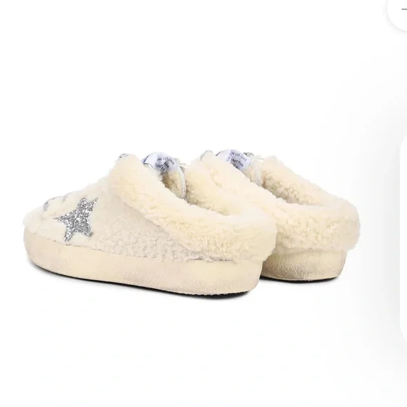 WOMEN'S SUPER STAR SABOT WITH GLITTER STAR (NATURAL WHITE/SILVER) - Picture 2 of 9